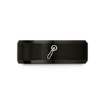 simple wedding rings her – black tungsten tracing wheel wedding band