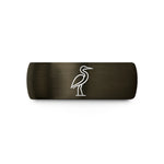 simple bands for her – gunmetal & black tungsten heron wedding band