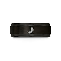 simple wedding ring design – black tungsten laurel branch wedding band