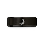 tungsten wedding ring her – black tungsten laurel branch wedding band