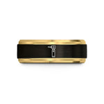 engraved wedding rings her – black & gold tungsten otoscope wedding band