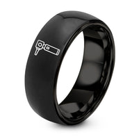 Minimalist Wedding Rings for Women – black tungsten otoscope ring