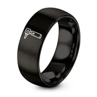 Minimalist Wedding Rings for Women – black tungsten otoscope ring