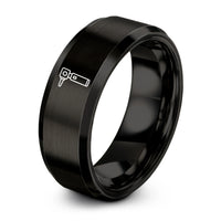 women's plain wedding rings – black tungsten otoscope ring