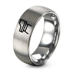 Minimalist Wedding Rings for Women – gray tungsten piano bench ring