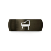 simple wedding bands couples – gunmetal & black tungsten piano bench wedding band