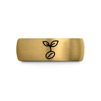modern wedding rings her – gold & silver tungsten sprouting seed wedding band