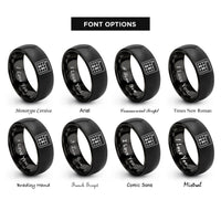 font options for inside engraving on black minor chord rings