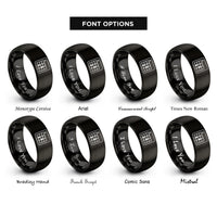 font options for inside engraving on black minor chord rings