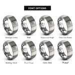 font options for inside engraving on silver minor chord rings