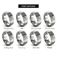 font options for inside engraving on silver minor chord rings