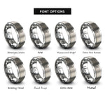 font options for inside engraving on grey minor chord rings