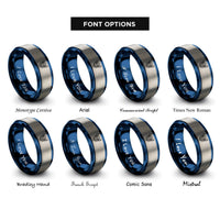 font options for inside engraving on blue & grey minotaur rings