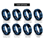 font options for inside engraving on blue mint leaves rings