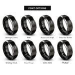 font options for inside engraving on black & grey mirrorless camera rings