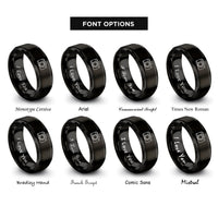 font options for inside engraving on black mirrorless camera rings