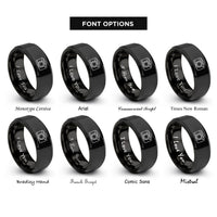 font options for inside engraving on black mirrorless camera rings