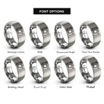 font options for inside engraving on gray mirrorless camera rings