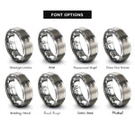 font options for inside engraving on grey mirrorless camera rings