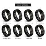 font options for inside engraving on black missouri state rings