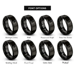 font options for inside engraving on black missouri state rings