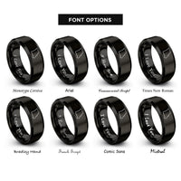 font options for inside engraving on black missouri state rings