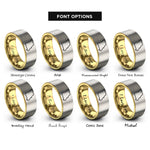 font options for inside engraving on gold & grey missouri state rings