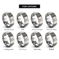font options for inside engraving on grey missouri state rings