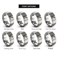 font options for inside engraving on grey miter saw rings