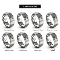 font options for inside engraving on grey miter saw rings