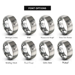 font options for inside engraving on gray mitre peak rings