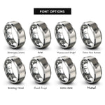 font options for inside engraving on silver mitre peak rings