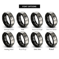 font options for inside engraving on black & gray mixer knob rings