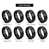 font options for inside engraving on black mixer knob rings