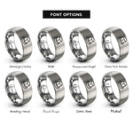 font options for inside engraving on gray mixer knob rings