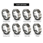 font options for inside engraving on gray mixer knob rings