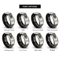font options for inside engraving on black & grey mixing bowl rings