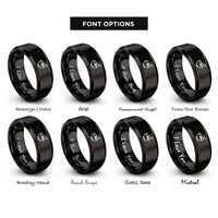 font options for inside engraving on black mixing bowl rings