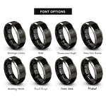 font options for inside engraving on black & gray mixing console rings