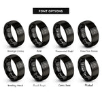 font options for inside engraving on black mixing console rings