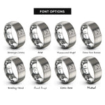 font options for inside engraving on gray mixing console rings