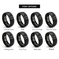 font options for inside engraving on black mixing glass rings