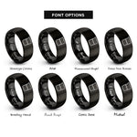 font options for inside engraving on black mixing glass rings