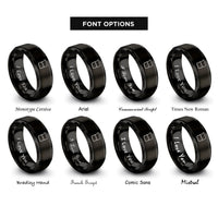 font options for inside engraving on black mixing glass rings