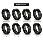 font options for inside engraving on black mixing glass rings