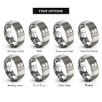 font options for inside engraving on grey mixing glass rings