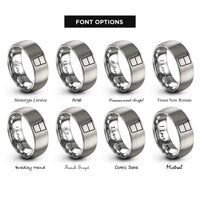 font options for inside engraving on grey mixing glass rings