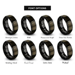 font options for inside engraving on gunmetal & black mixing glass rings