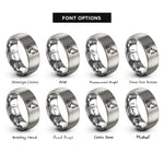 font options for inside engraving on gray mobile crane rings