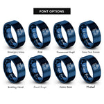 font options for inside engraving on blue mobile robot amr rings